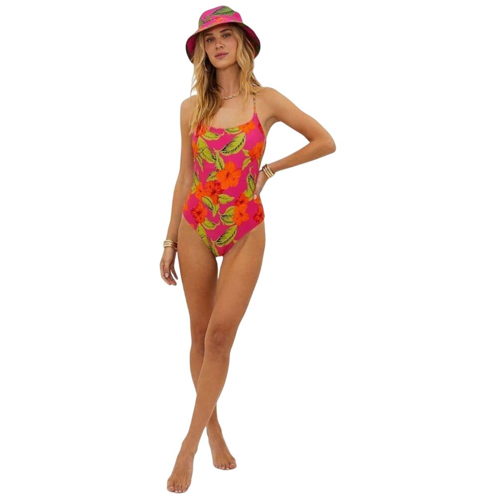 Beach Riot Stevie Hibiscus Two-Tone Rib Size XS - Picture 2 of 4